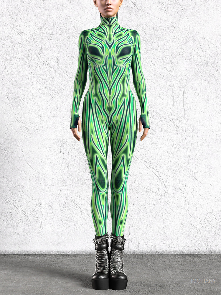 3D Printing Technology - REHalloween Carnival Women Colorful Bodysuit Cyberpunk