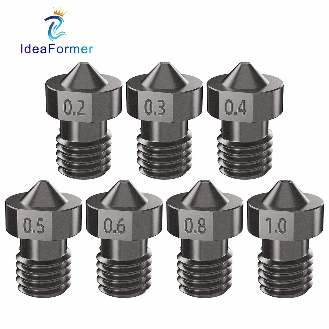 3D Printing Titanium - V6 Nozzle Hardened Steel 0.2/0.4/0.6/0.8/1mm 1.75mm
