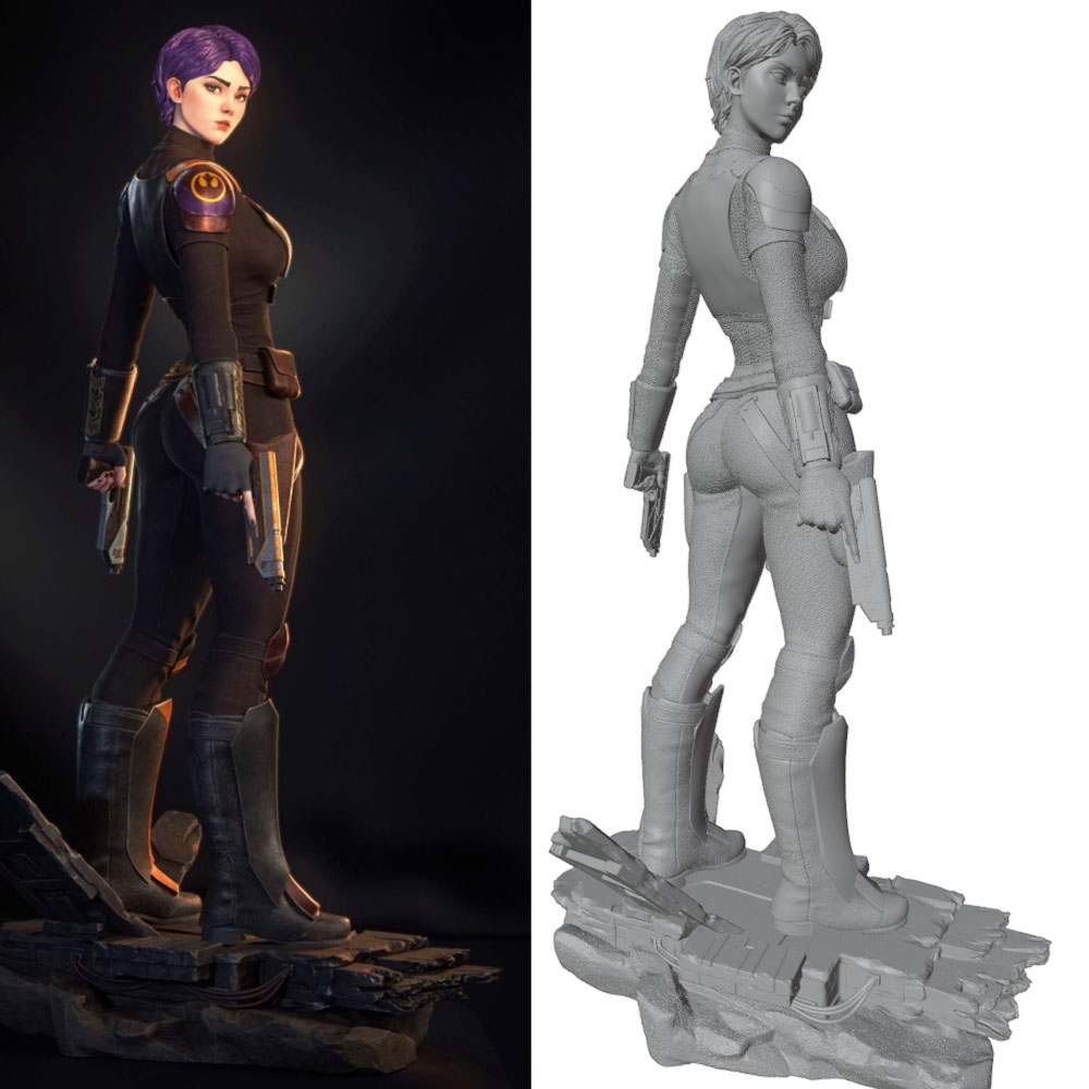 3D Printing And Additive Manufacturing - 75MM100MM120MM150MM Female Warrior Resin Model Kits