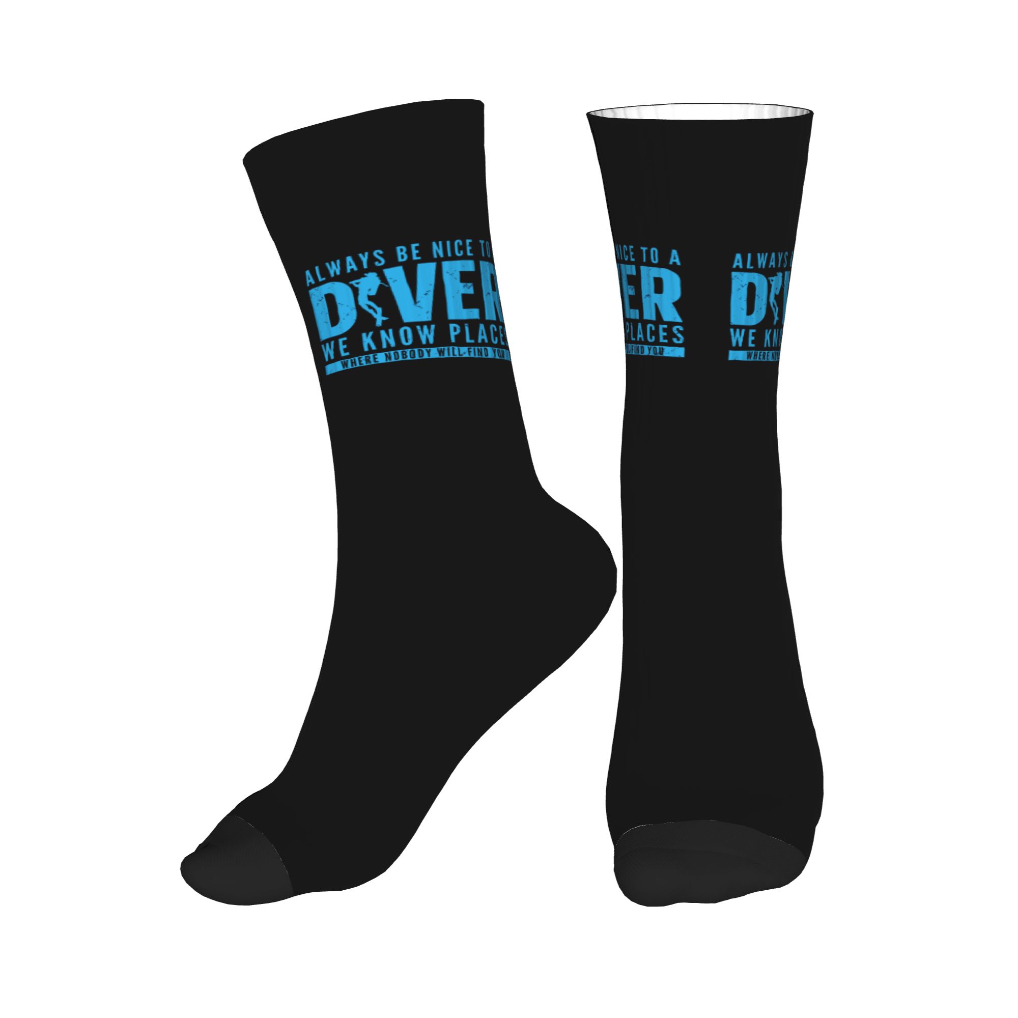 3D Printing Youtube - Scuba Diving Men Women Crew Socks