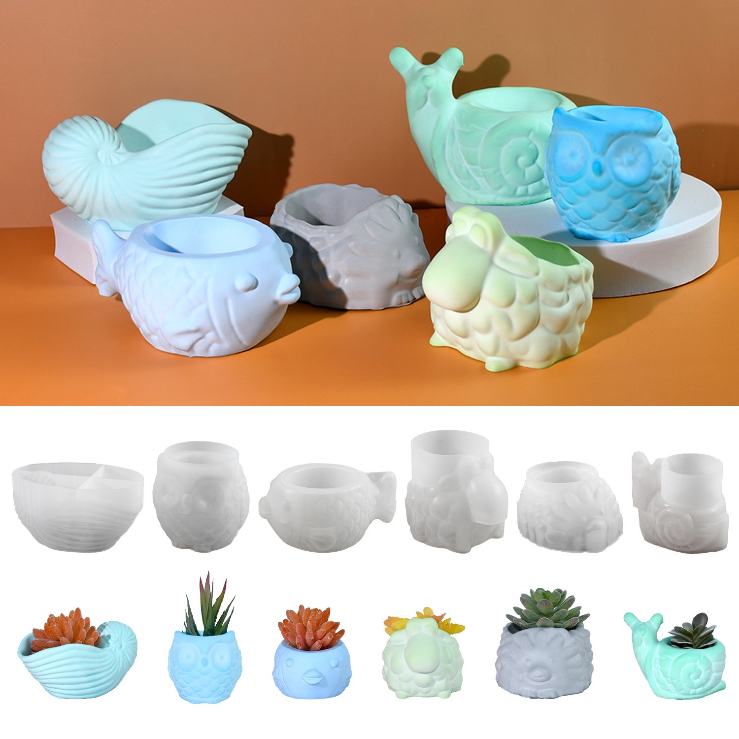 3D Animal Flower Pot Silicone  - 3D Printing Pot avaliação e preço