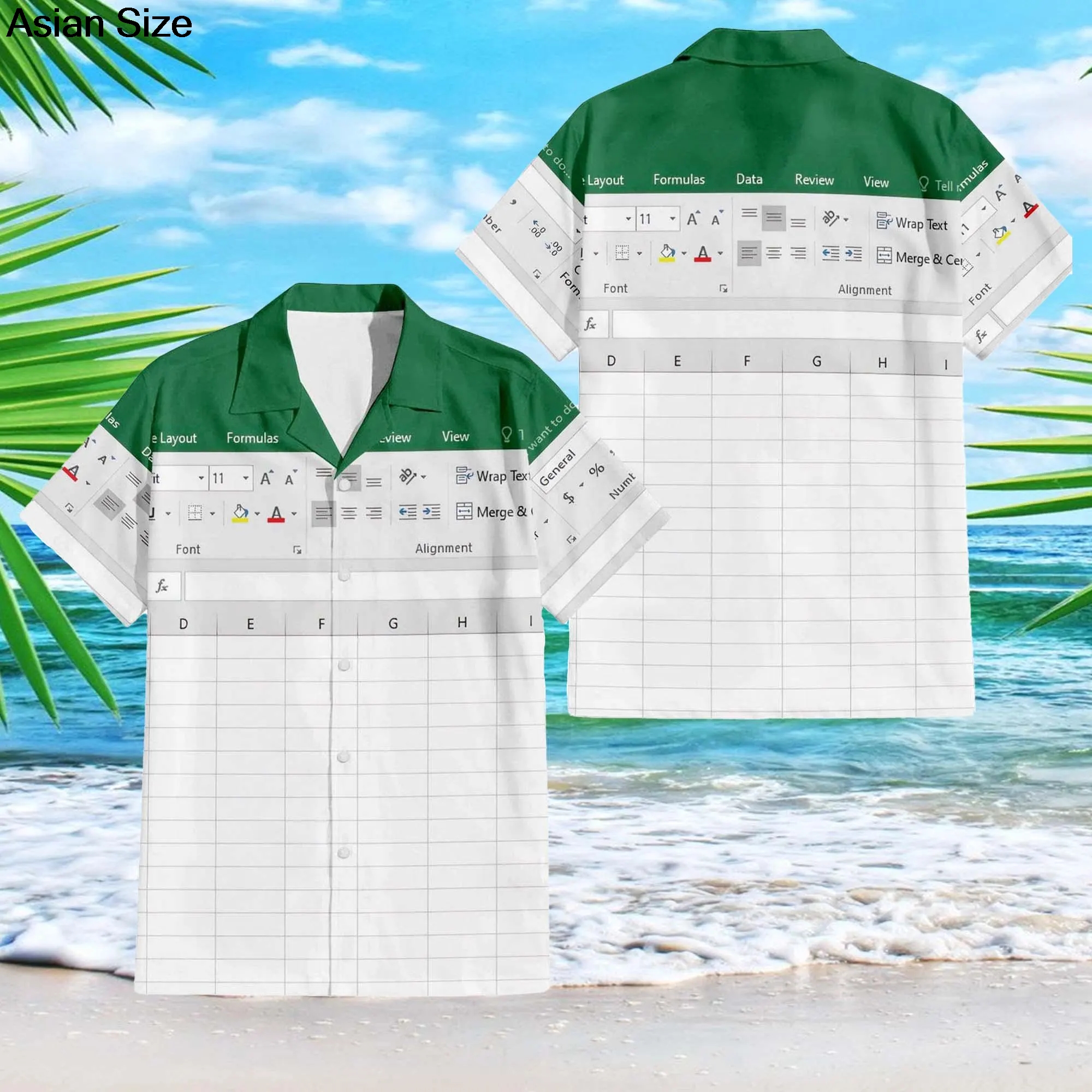 Excel Hawaiian Shirt Men's Fas - 3D Printing Design Software avaliação e preço
