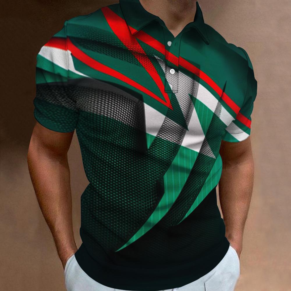 Fashion Polo T-Shirts For Men  - 3D Printing Technology avaliação e preço