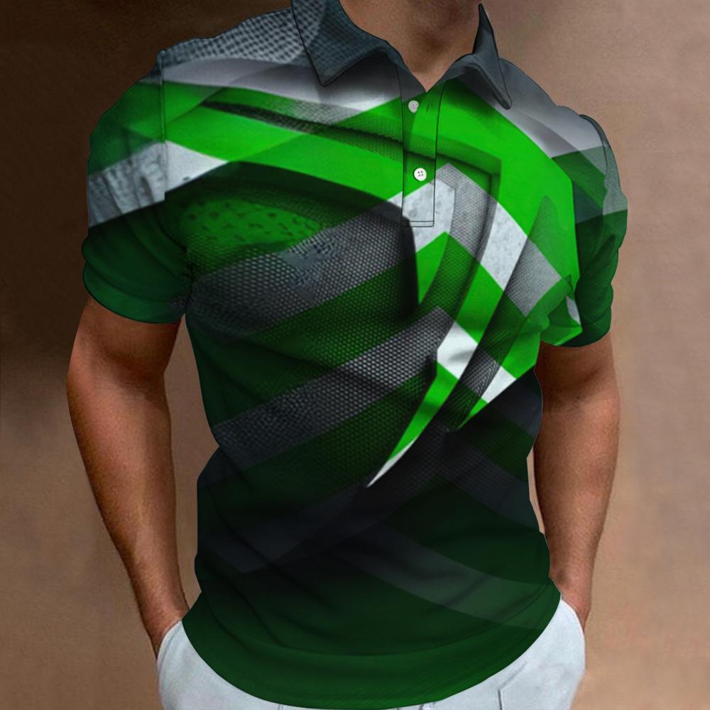 Fashion Polo T-Shirts For Men  - 3D Printing Technology avaliação e preço