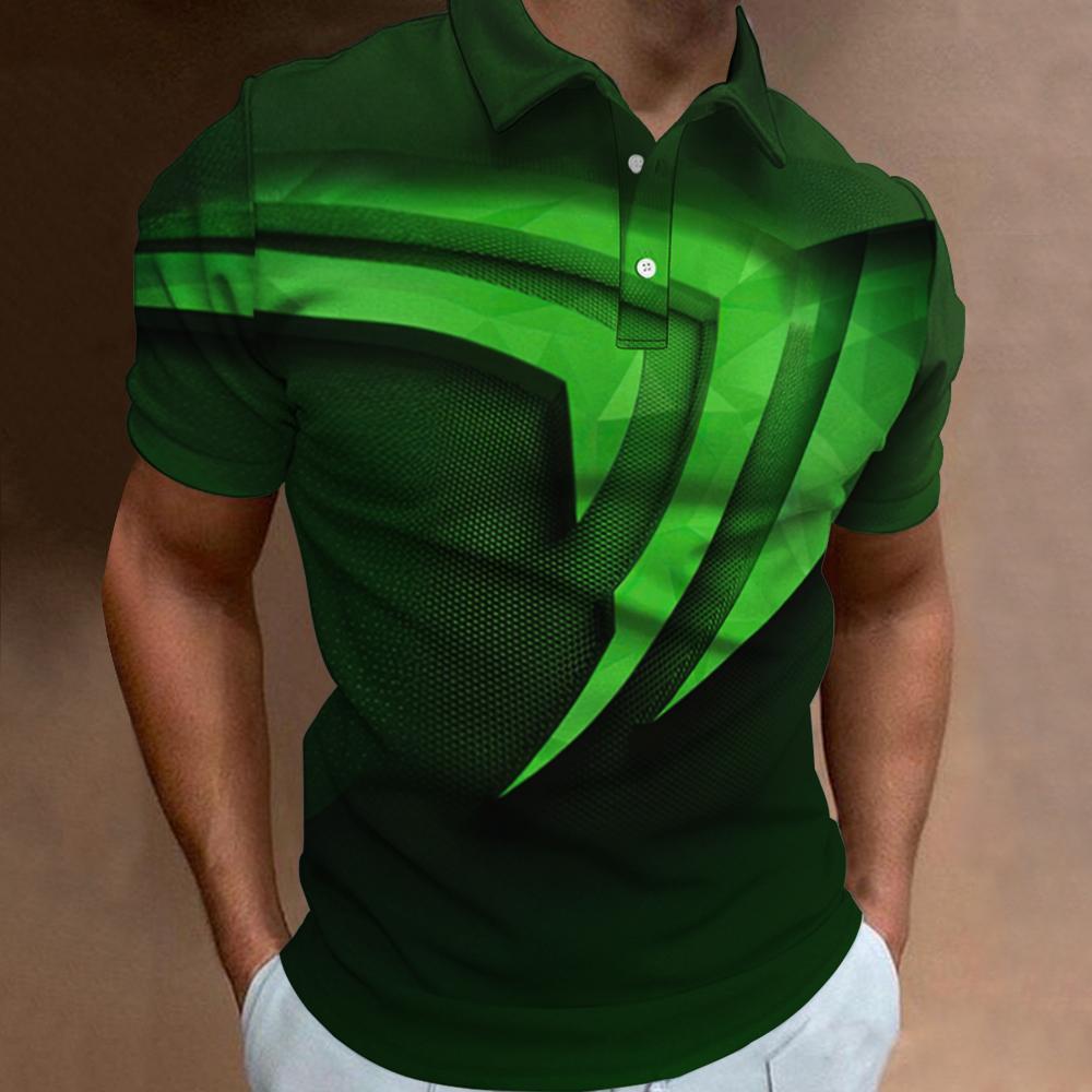 Fashion Polo T-Shirts For Men  - 3D Printing Technology avaliação e preço