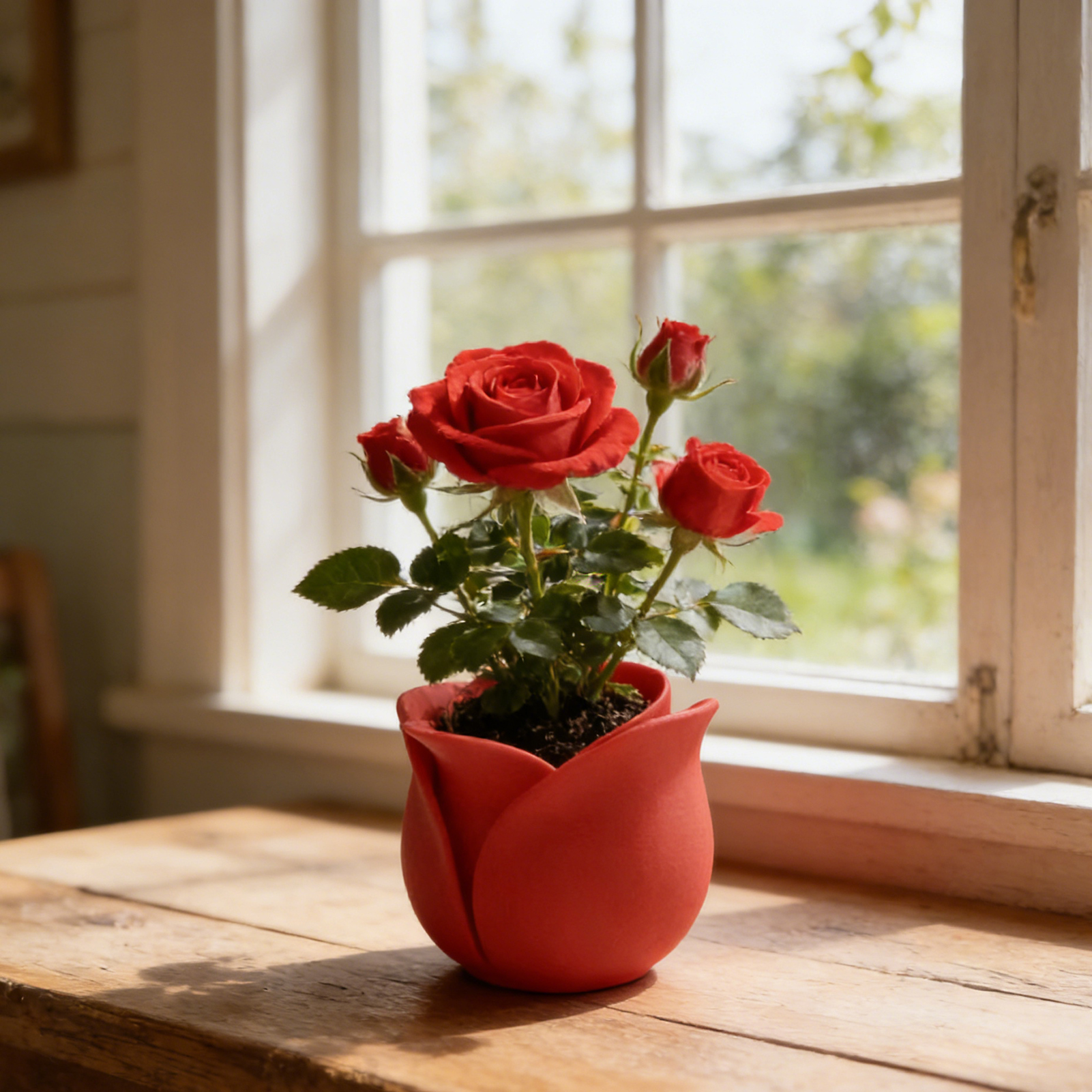 3D Printed Plastic-Rose Plante - 3D Printing Pot avaliação e preço