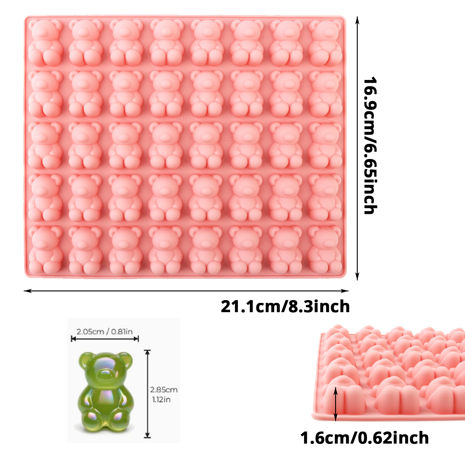 40-Piece Bear-Shaped Silicone  - 3D Printing Model Free avaliação e preço