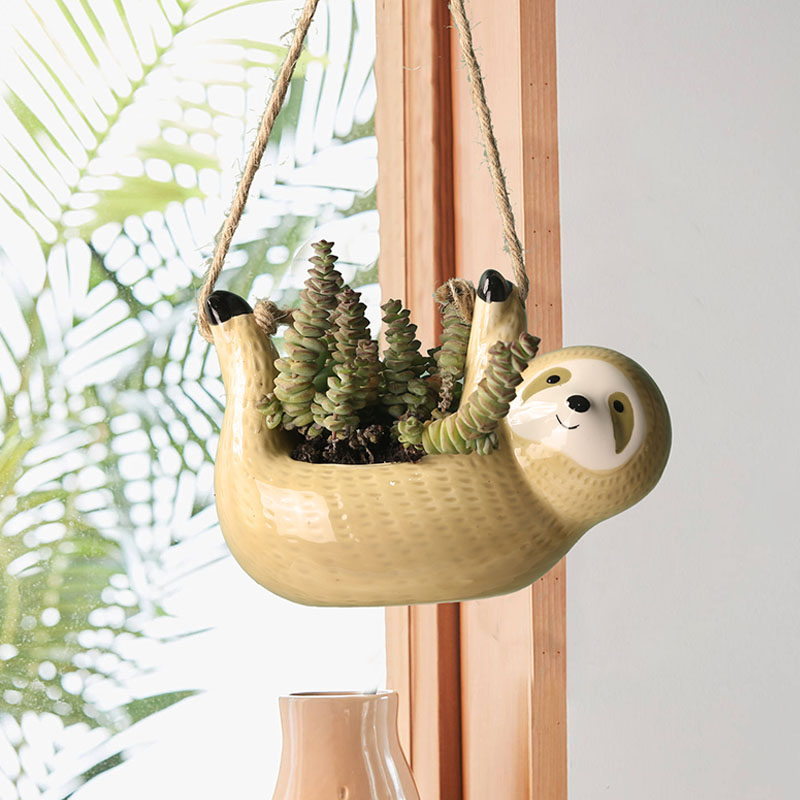 1Pcs Ceramic Hanging Plant Pot - 3D Printing Pot avaliação e preço