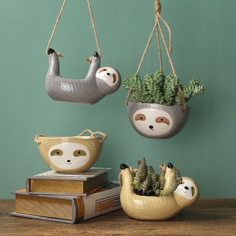 1Pcs Ceramic Hanging Plant Pot - 3D Printing Pot avaliação e preço