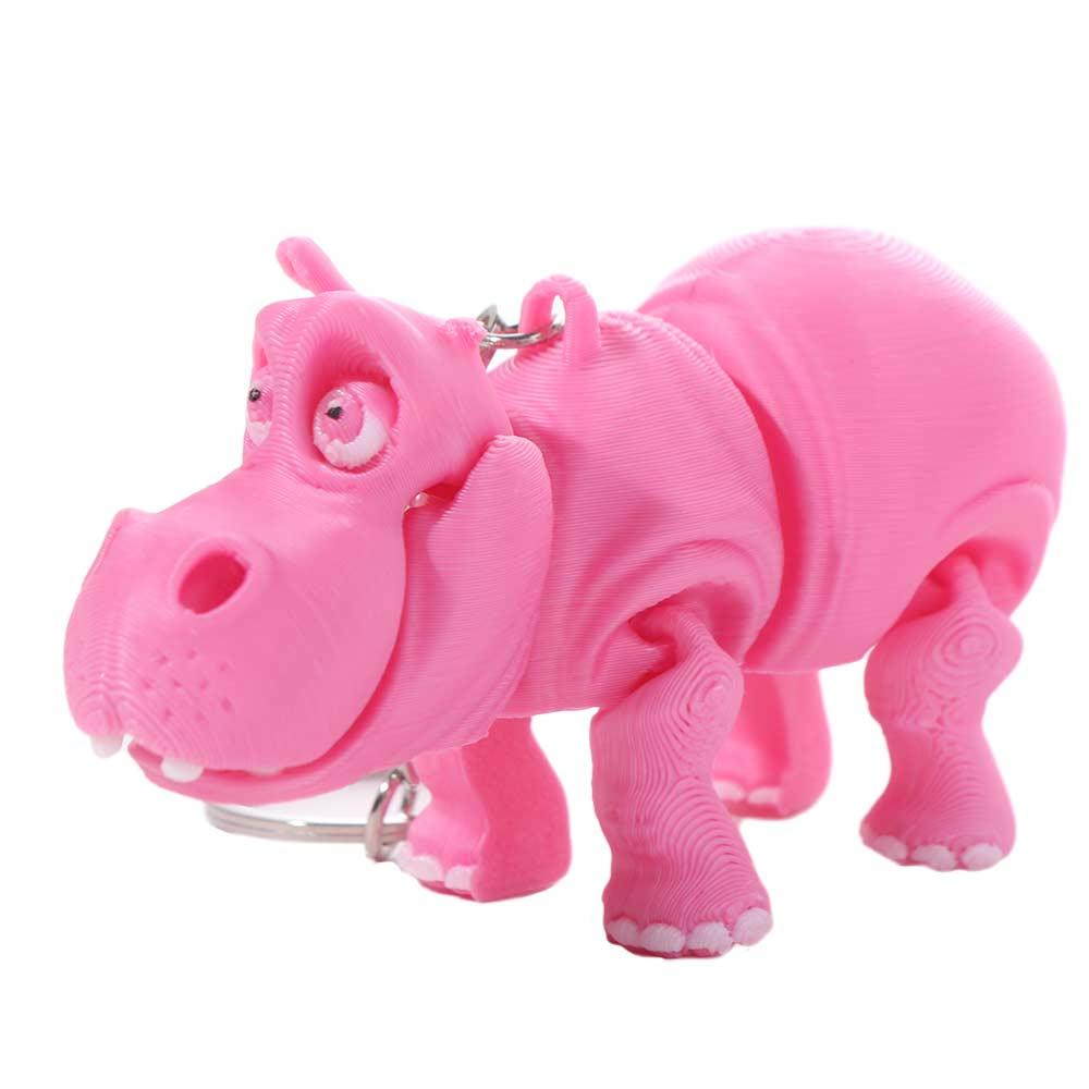 PLA Pink Hippopotamus Keychain - 3D Printing Pla avaliação e preço
