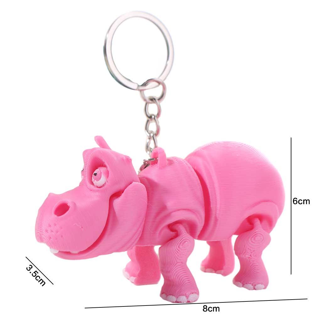 PLA Pink Hippopotamus Keychain - 3D Printing Pla avaliação e preço