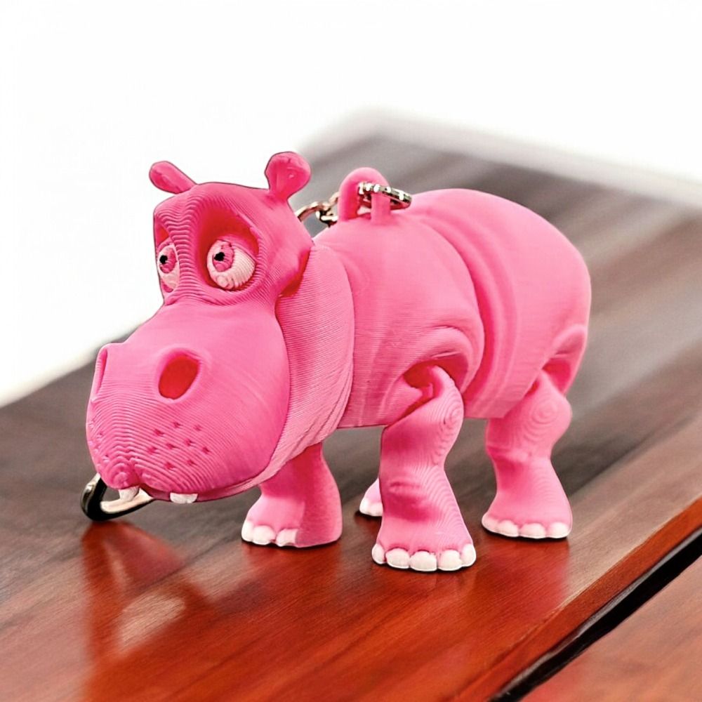 PLA Pink Hippopotamus Keychain - 3D Printing Pla avaliação e preço