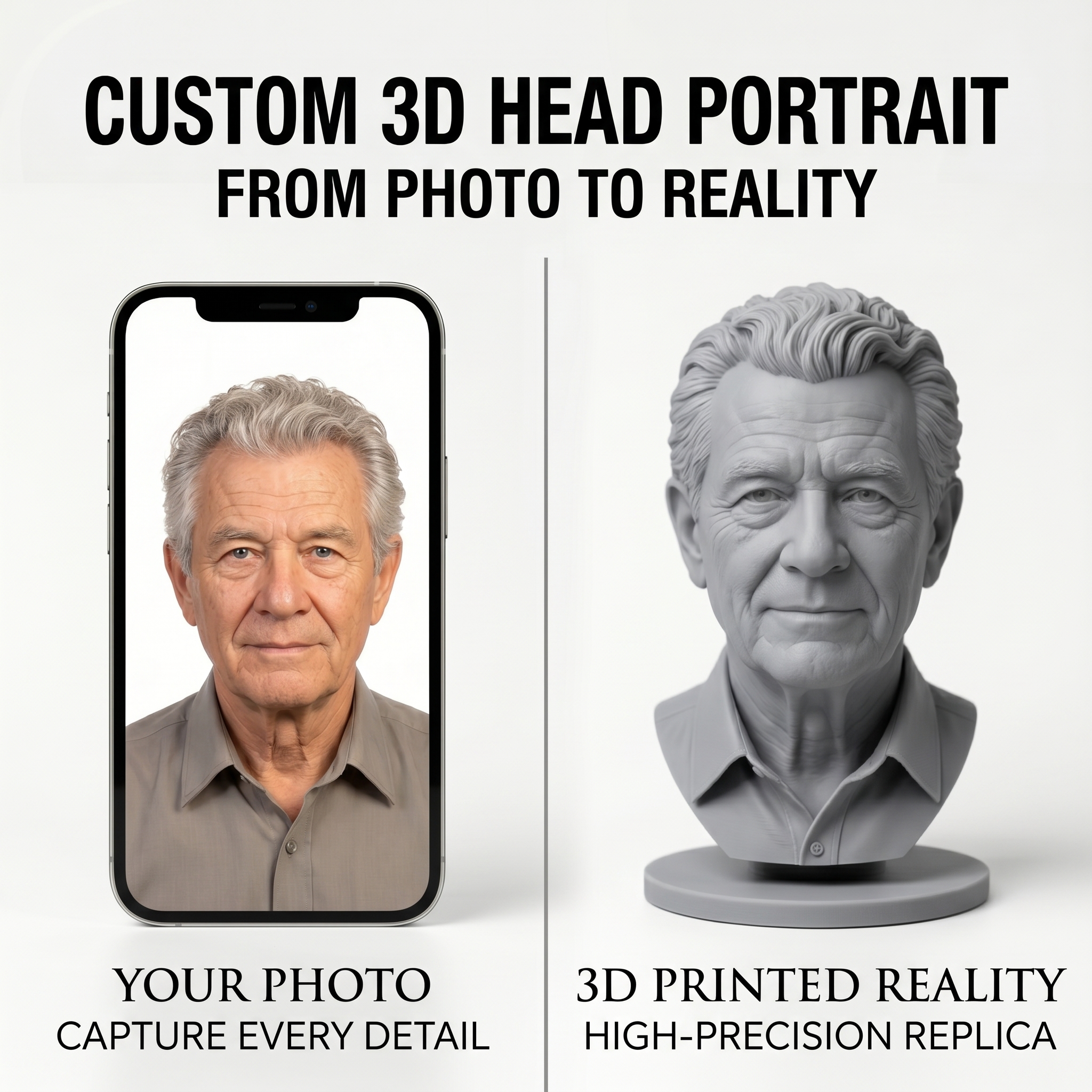 Custom 3D Bust Figurine, Perso - 3D Printing And Additive Manufacturing avaliação e preço
